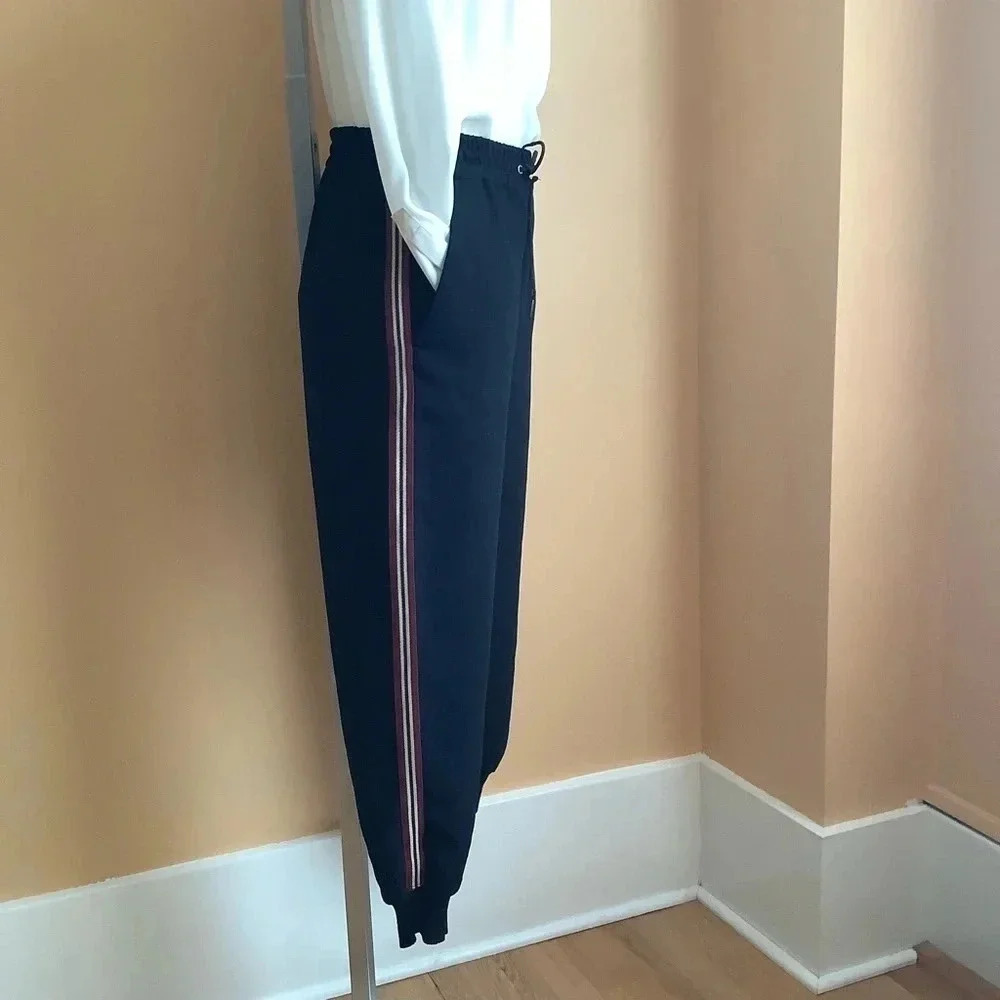 ARITZIA WILFRED Buffon Black Japanese Crepe Side Stripe Joggers S - Picture 2 of 15
